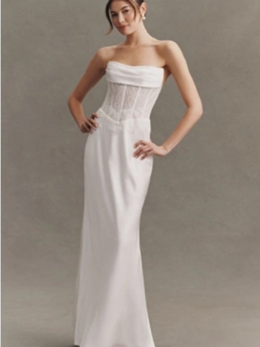JENNY YOO DANICA STRAPLESS CORSET MAXI DRESS